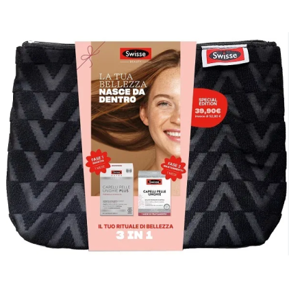 SWISSE BEAUTY POCHETTE - Capelli Pelle Unghie Plus 60 Capsule + Capelli Pelle Unghie 30 Compresse
