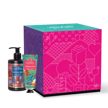 EUPHIDRA UN FIORE SENZA UN PERCHE' COFANETTO REGALO CREMA MANI PETALI DI ROSA 50ML+ SAPONE MANI BERGAMOTTO E PATCHOULI 200ML