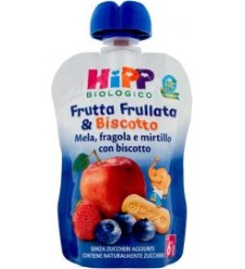 HIPP FRUTTA FRULLATA & BISCOTTO MELA FRAGOLA 90G