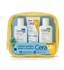 CERAVE POCHETTE Protezione solare SPF50+ 75ml + Lozione idratante 88ml + Detergente idratante 88ml