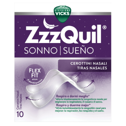 ZZZQUIL Nasal Strips 10 Cerottini nasali per congestione notturna