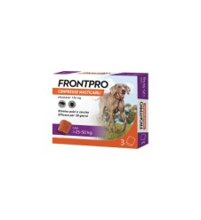FRONTPRO 3 Compresse masticabili per cani anti pulci e zecche 25-50KG 136MG
