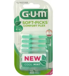 GUM Soft Picks Comfort Flex Scovolini Interdentali Menta 40 Pezzi