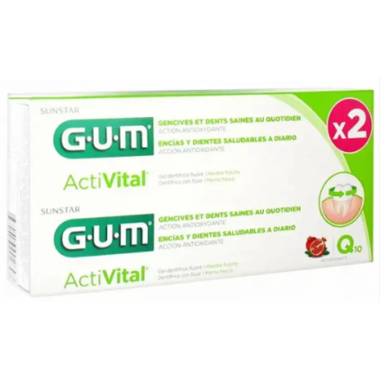 GUM ACTIVITAL DENTIFRICIO GEL USO QUOTIDIANO Per la protezione di denti e gengive bipack 2x75ml