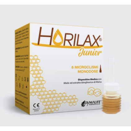 Horilax Junior - Sofar - 6 Microclismi da 3g - Dispositivo medico per la stitichezza nei bambini