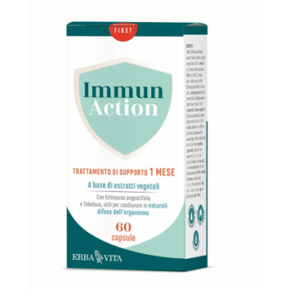 Immun Action – Erba Vita – 60 capsule – Integratore alimentare per il sostegno delle naturali difese immunitarie