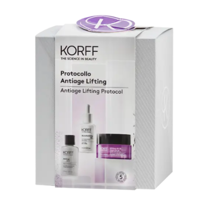 KORFF COFANETTO LIFTING - Soluzione Esfoliante 30ml + Siero 30ml + Crema Viso Gel 50ml