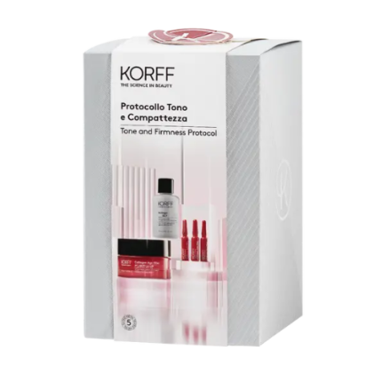 KORFF COFANETTO TONO E COMPATTEZZA - Fiale X7 Collagene + Crema Viso 50ml + Soluzione Esfoliante 30ml