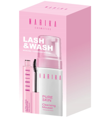 NARIKA LASH & WASH KIT - Mascara Nero Ultra Long Sensation + Mousse Detergente Pure Skin 100ml