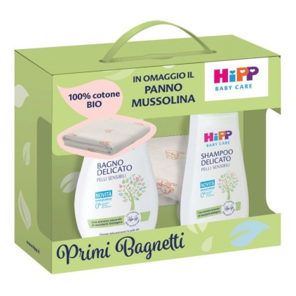 HIPP COFANETTO MUSSOLINA Bagno delicato + Shampoo delicato + Panno mussolina