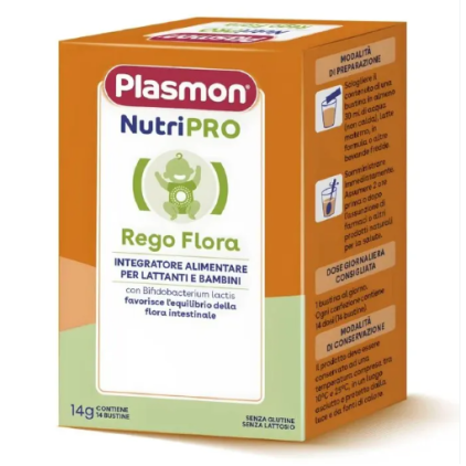 PLASMON NUTRIPRO REGO FLORA 14 Bustine - Integratore bimbi per l'equilibrio della flora intestinale
