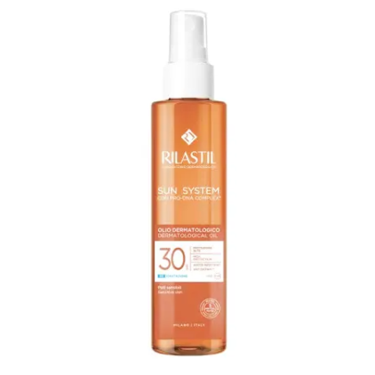 Olio Dermatologico SPF 30 - Rilastil - Olio Solare  200 ml - Olio dermatologico protettivo con SPF 30