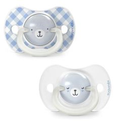 SUAVINEX Wild&Free Succhietto Silicone Night & Day 6/18 Mesi Orso Azzurro 2 Pezzi