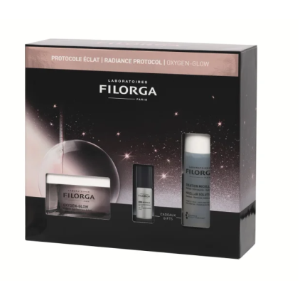 Filorga Protocollo Luminosità Cofanetto con Oxygen Glow Crema 50 ml + NCEF-Revitalize Serum 5 ml + Soluzione Micellare 50 ml - Idea Regalo Beauty
