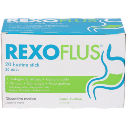 Rexoflus - Shedir Pharma -  20 Stick Gel - Integratore alimentare per contrastare il reflusso gastroesofageo