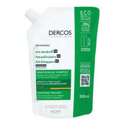 Vichy Dercos DS - Ricarica Shampoo Antiforfora Capelli Secchi 500ml