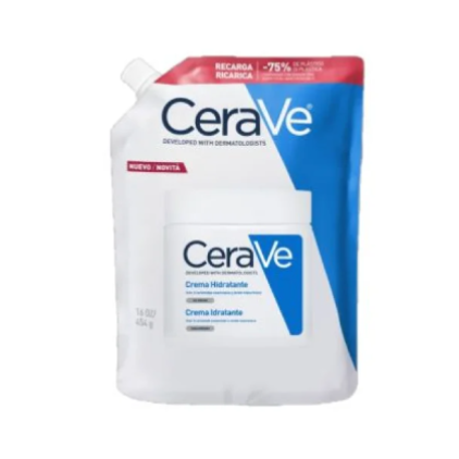 Ricarica Crema Idratante Viso e Corpo CeraVe 454g - Crema Idratante per Pelli Secche e Molto Secche con Ceramidi e Acido Ialuronico