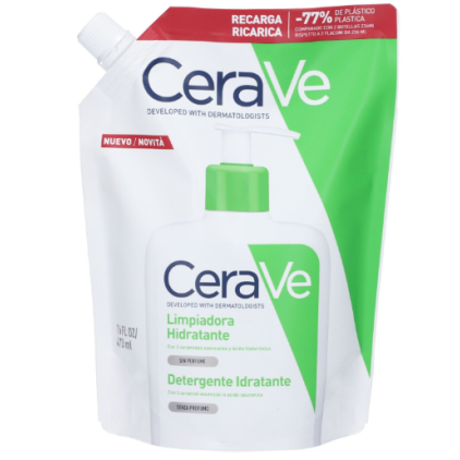 Refill Detergente Idratante - Cerave - 473 ml - Ricarica eco-friendly per la detersione quotidiana della pelle secca e sensibile