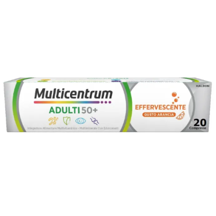 MULTICENTRUM ADULTI 50+ 20 COMPRESSE EFFERVESCENTI Gusto Arancia