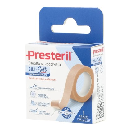 PRESTERIL SILISOFT SKIN 1,25cmX3m Cerotto su rocchetto 1 Pezzo