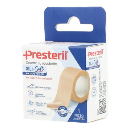 PRESTERIL SILISOFT SKIN 2,5cmX4m Cerotto su rocchetto 1 Pezzo