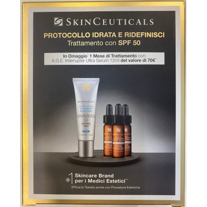 SKINCEUTICALS ULTRA FACIAL COFANETTO IDRATAZIONE E DEFINIZIONE - Ultra Facial UV Defense Sunscreen 30ml SPF50 + A.G.E. Interrupter Ultra Serum 12ml