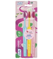 TEPE GOOD REGULAR 3 PACK TOOTHBRUSH EDIZIONE LIMITATA PINK RIBBON