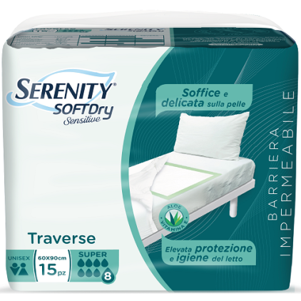 SERENITY Traversa SoftDry Sensitive 60x90cm 15 Pezzi