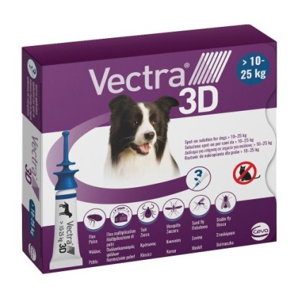 VECTRA 3D BLU SpotOn Antiparassitario per cani 3 Pipette 10-25Kg
