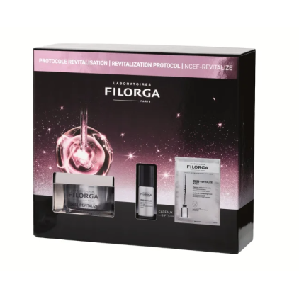 Filorga NCEF Revitalize Cofanetto con Crema 50 ml + Siero 5 ml + Maschera in Tessuto 20 ml  - Cofanetto Regalo Beauty