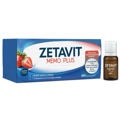 ZETAVIT MEMO PLUS 12 Flaconcini 8ML - Integratore per la memoria e le funzioni cognitive