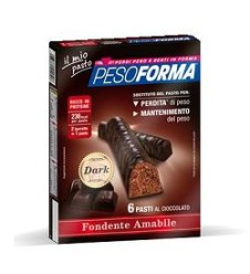 PESOFORMA Barrette Cioccolato Fondente Dark 12 Pezzi