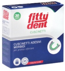 FITTYDENT CUSCINETTI ADESIVI MORBIDI PER PROTESI INFERIORE 30 PEZZI