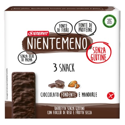 NIENTEMENO Barretta Cioccolato Fondente e Mandorle 3x33g