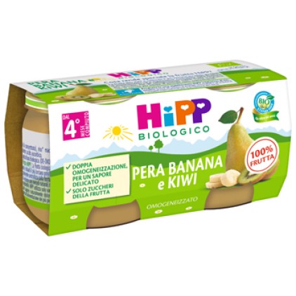 HIPP BIO OMOGENEIZZATO KIWI/BANANA/PERA 2X80G