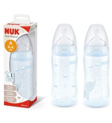 NUK Bib.R&B Sil.Blu 0-6m 300ml