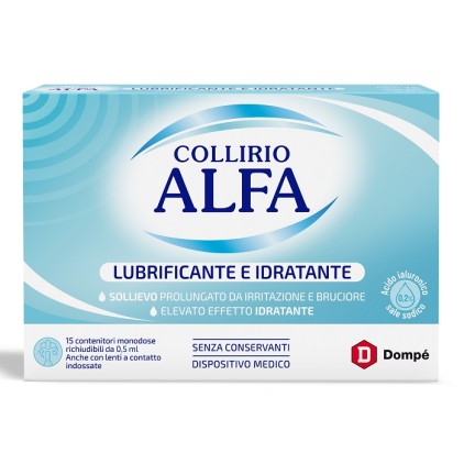 ALFA Collirio Lubrificante Idratante Con Acido Ialuronico 15 Flaconcini monodose