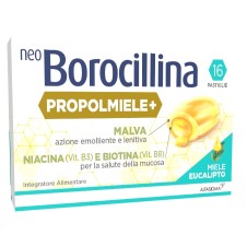 NEOBOROCILLINA PROPOLI Miele Eucalipto 16 Pastiglie benessere della gola
