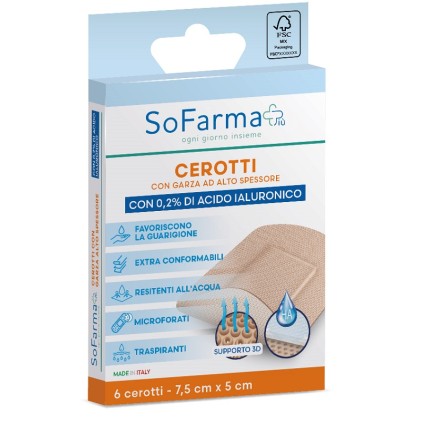 SoFarma+ CEROTTO CICATRAZZANTE 7,5X5 6 Pezzi