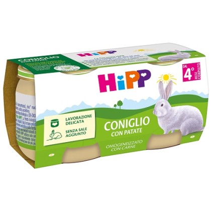 OMO HIPP Coniglio+Verd.2x80g