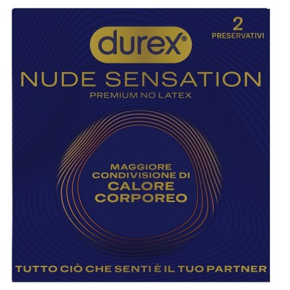 Durex Nude Sensation  In Nitrile Regular 2 pezzi - Preservativi Ultra Sottili  Lubrificati