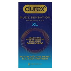 Durex Nude Sensation  In Nitrile Xl 6 pezzi - Preservativi Ultra Sottili  Lubrificati