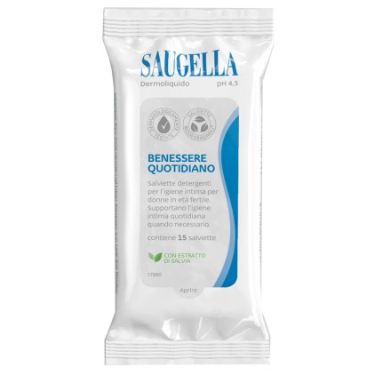 SAUGELLA DERMOLIQUIDO 15 SALVIETTE DETERGENTI