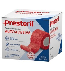 PRESTERIL BENDA ELASTICA AUTOADESIVA 5X450cm ROSSO