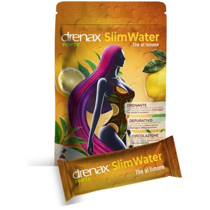 Drenax Forte Slim Water Gusto Thè al Limone 24 stick - Integratore Drenante Depurativo
