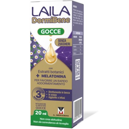 Laila Dormibene Estratti Botanici + Melatonina Gocce 20ml – Integratore per il Benessere del Sonno Laila Dormibene Estratti Botanici + Melatonina Gocce 20ml – Integratore per il Benessere del Sonno