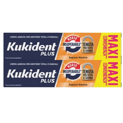KUKIDENT BIPACCO MORSO INSUPERABILE Crema adesiva per dentiere 2x57g
