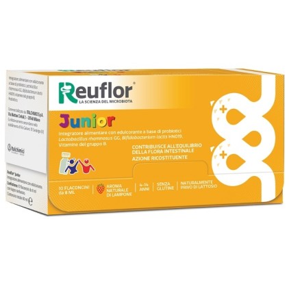 Recordati Reuflor Junior - Integratore Ricostituente e Equilibrio Intestinale 10 Flaconicini