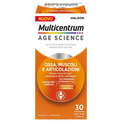 Multicentrum Age Ossa Musc Art – Pfizer – 30 compresse – Multivitaminico per ossa, muscoli e articolazioni, favorisce la mobilità