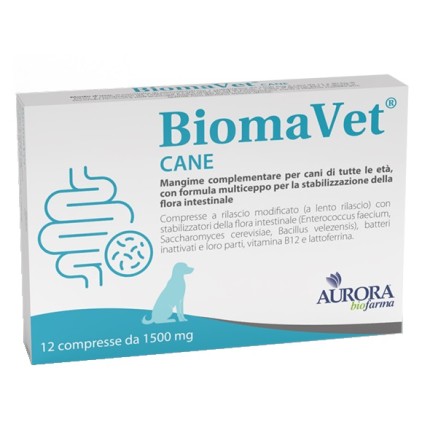 BIOMAVET Cane 12 Compresse 1500mg - Mangime complementare per la flora intestinale del cane